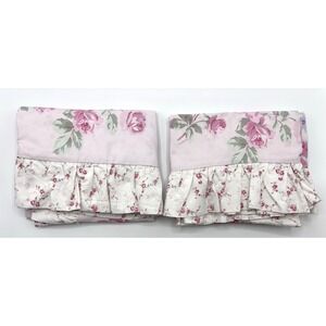 2 Simply Shabby Chic Rachel Ashwell Misty Rose Pillow Shams Standard Ruffle Pair